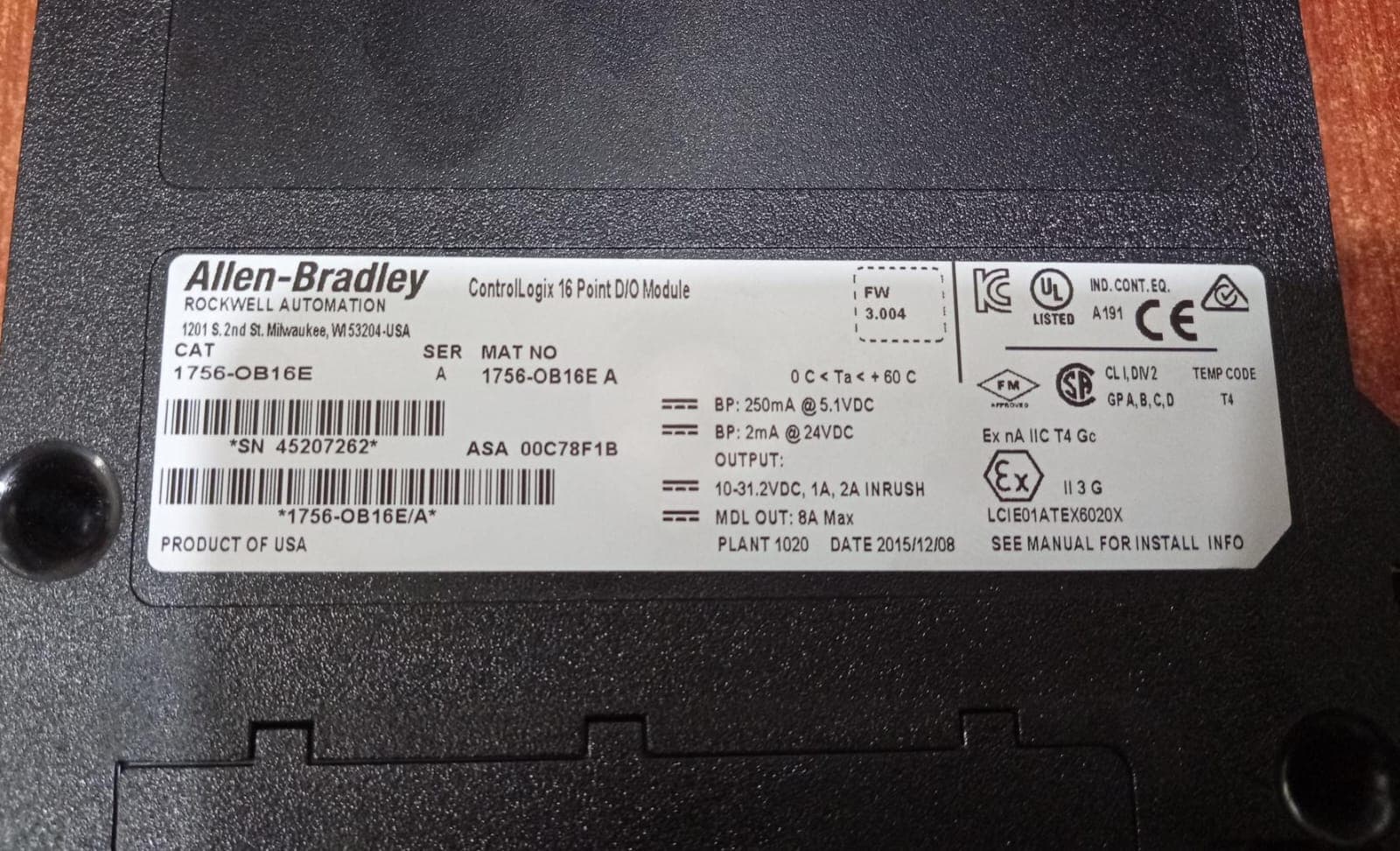 Módulo de Salida Digital 16 Puntos Allen-Bradley ControlLogix 1756-OB16E Serie A (Seminuevo) — imagen 2