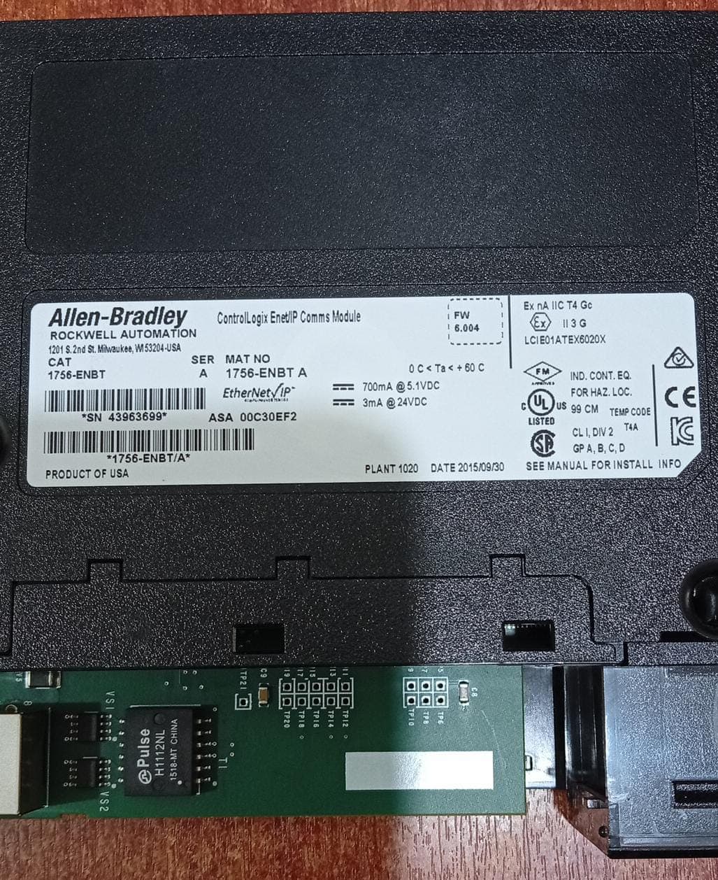 Módulo Ethernet/IP Allen-Bradley ControlLogix 1756-ENBT Serie A — imagen 3