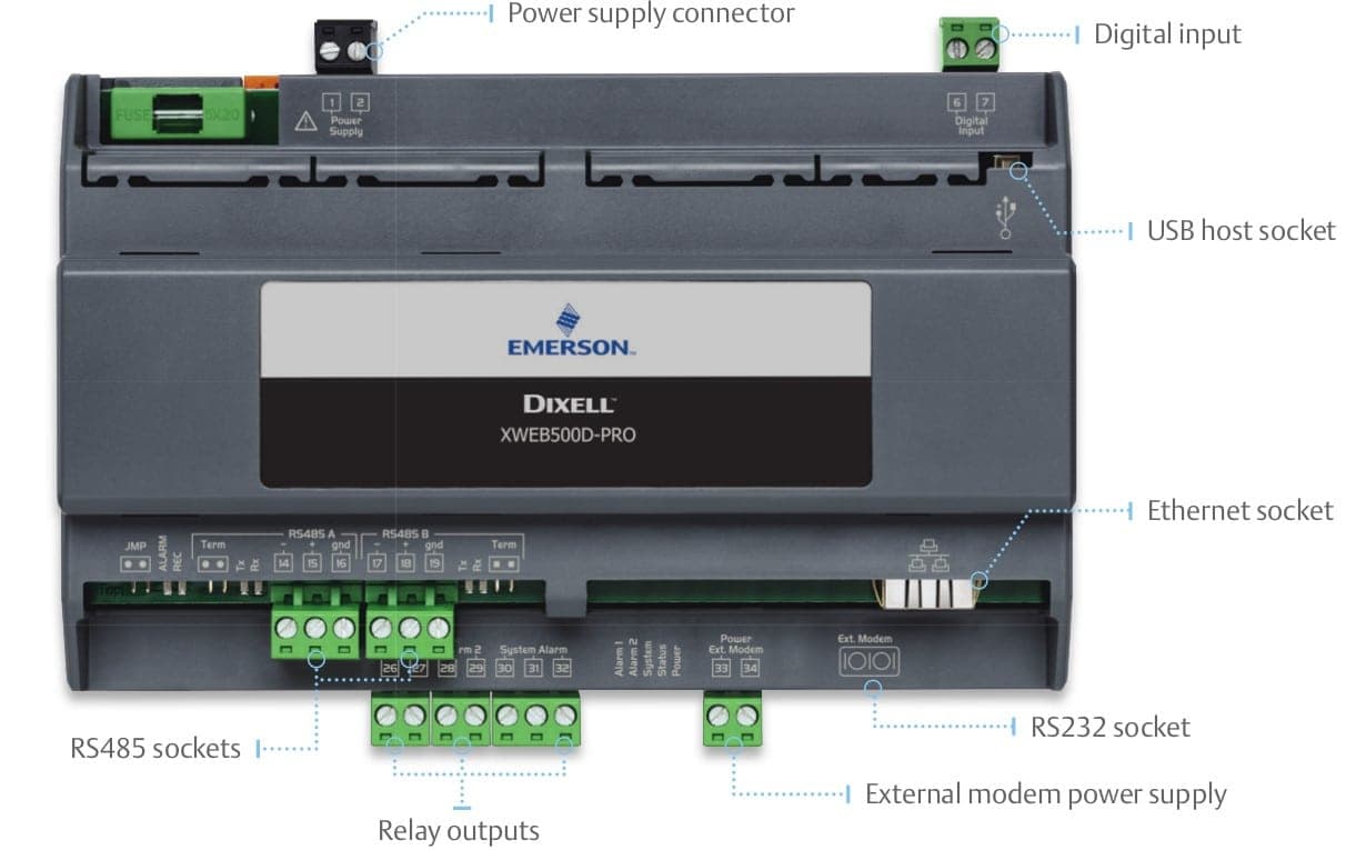 Monitor PRO XWEB500D‑8G000P Emerson/Dixell – Control remoto hasta 50 dispositivos – Nuevo — imagen 2