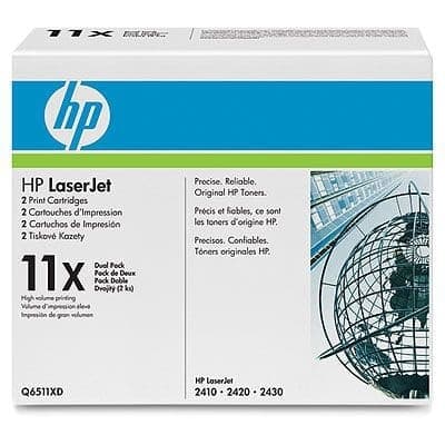 Pack 2 Cartuchos Tóner HP 11X Q6511XD | Alta Rentabilidad | Para LaserJet 2410‑2420‑2430 — imagen 1