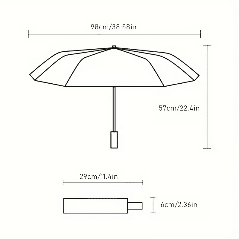 Paraguas Plegable Automático Antiviento UPF 50+ Compacto 98cm Protección UV Nuevo — imagen 2