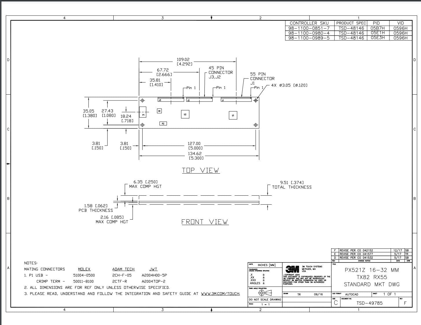Placa 3M PCAP Controller, PX521Z-02 — imagen 2