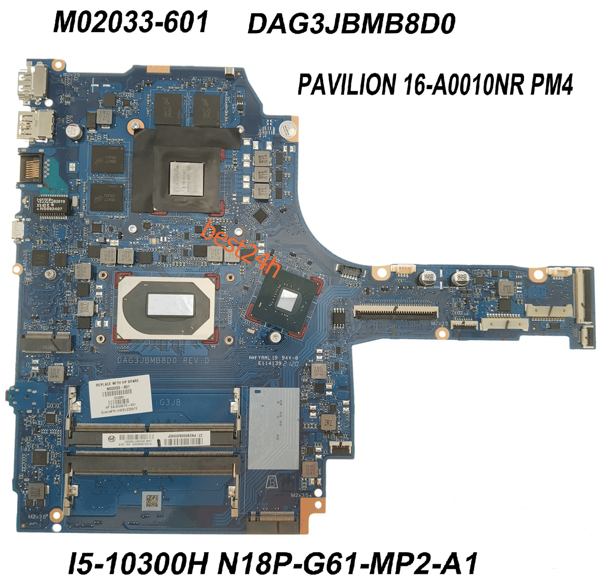 PLACA BASE DAG3JBMB8D0 I5-10300H GTX 1650 4GB — imagen 1
