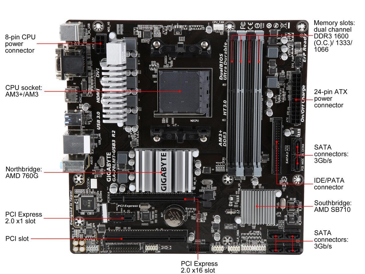 Placa base | GA-78LMT-USB3 | GIGABYTE | AMD SOCKET AM3+ | 2 RAM — imagen 5