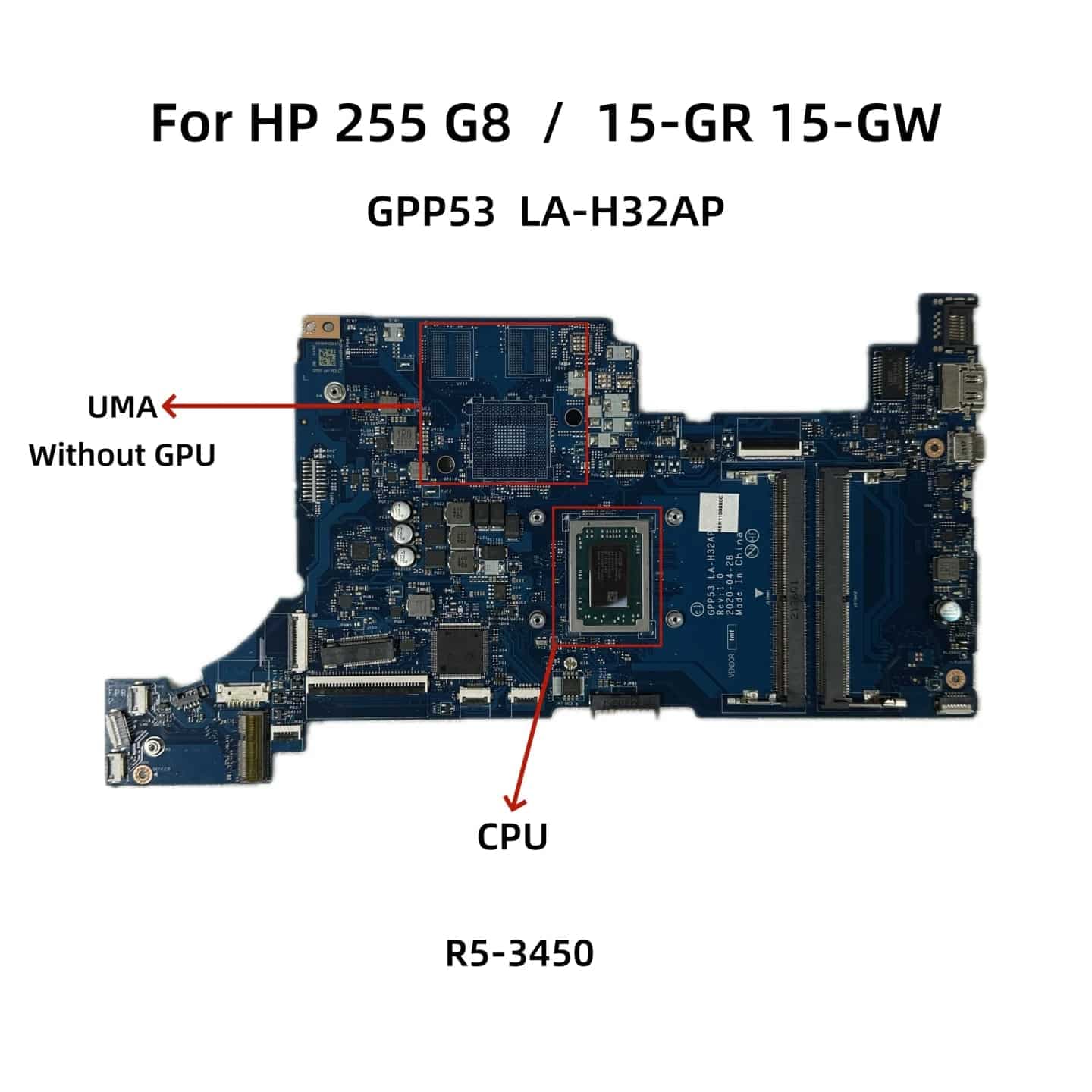 Placa Base HP GPP53 LA-H32AP AMD Ryzen 5 HP 15S-GR / 15Z-GW / 15S-GY / 15S-GU — imagen 1