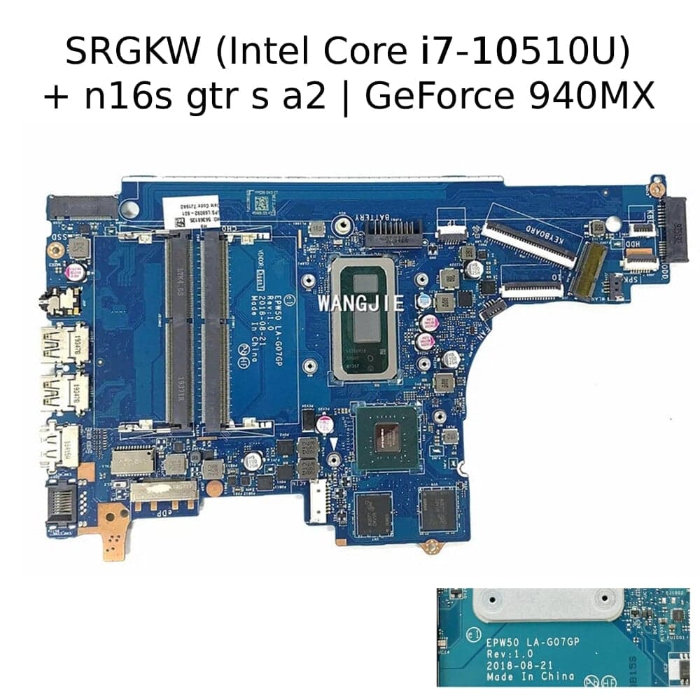 Placa Base HP LA-G07GP Core i7-10510U 940MX (Para HP 15-DA / 250 G7) — imagen 1