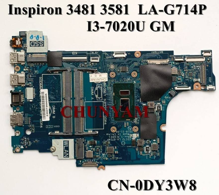 Placa Mainboard Dell Inspiron 3481-LA-G714P-i3-7020U — imagen 1