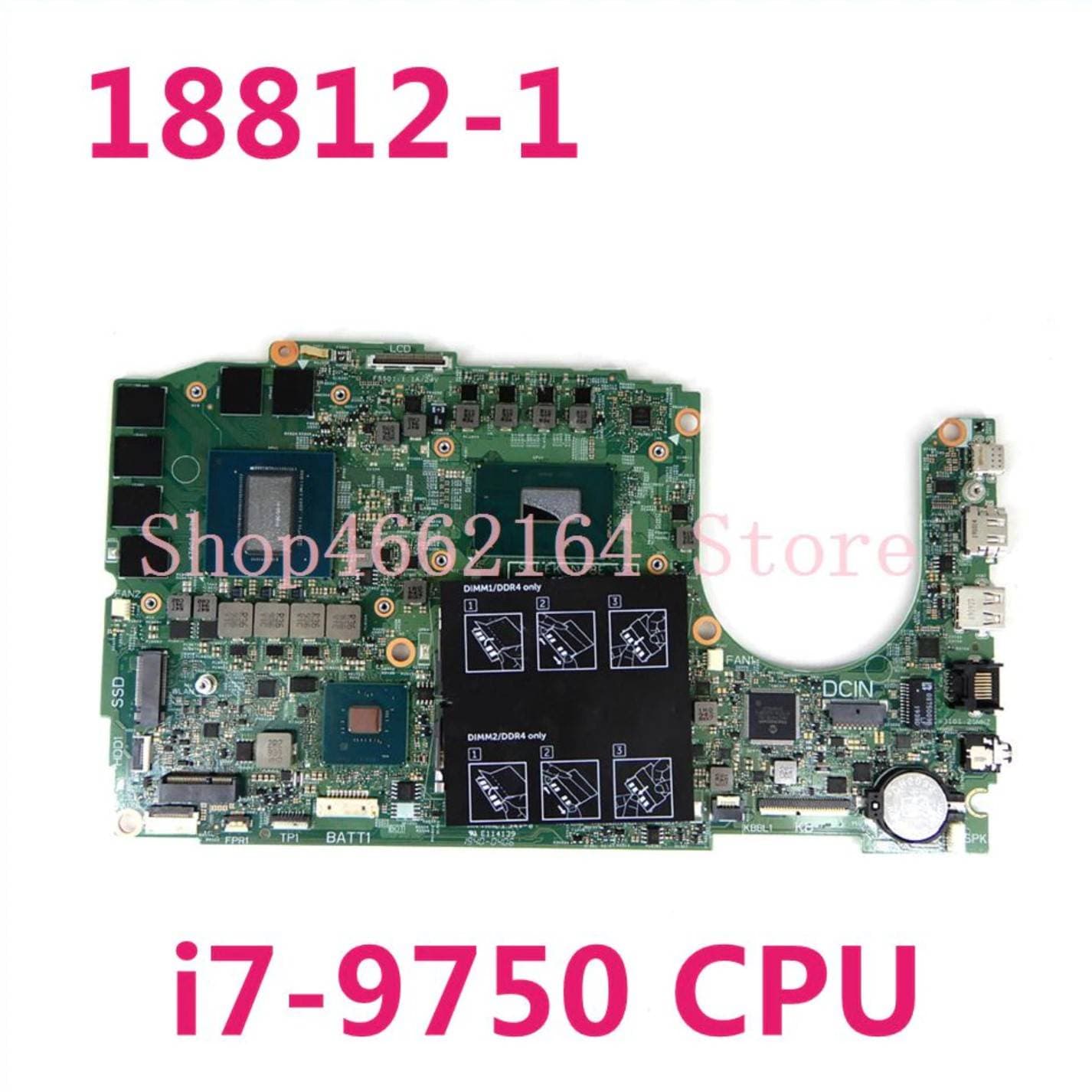 PLACA MAINBOARD DELL INSPIRON G3 3590 i7 9750 SELEK_N18E_MB 18812-1 Tarjeta de video — imagen 1