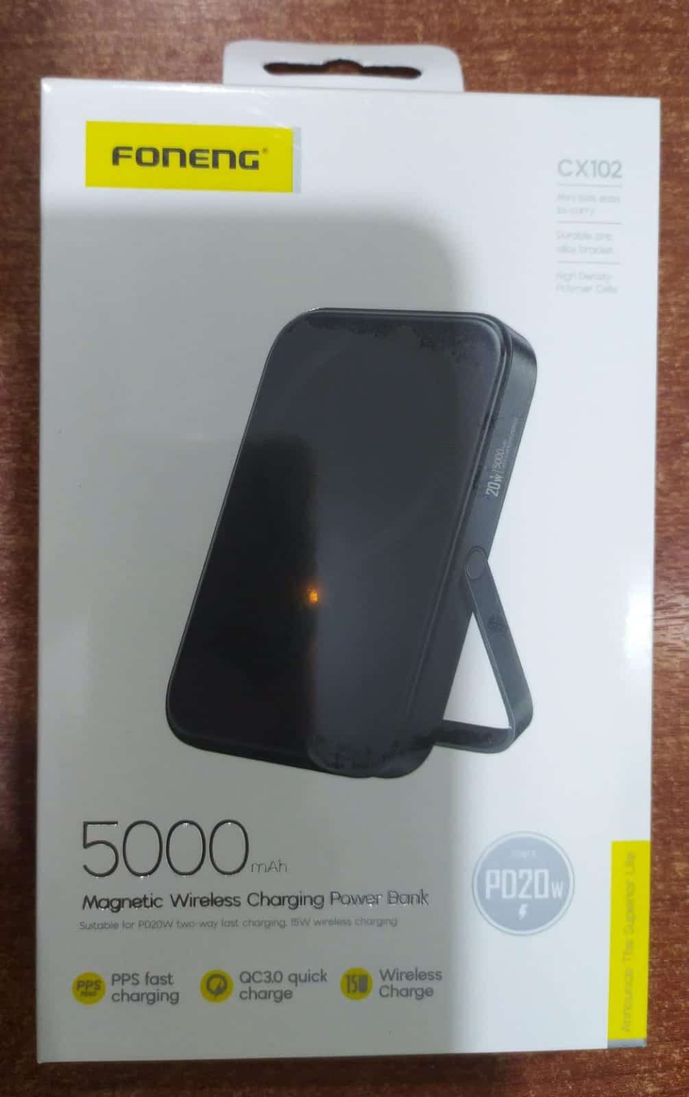 Power Bank FONENG CX102 5000 mAh – Magnético + Carga inalámbrica 15 W — imagen 3