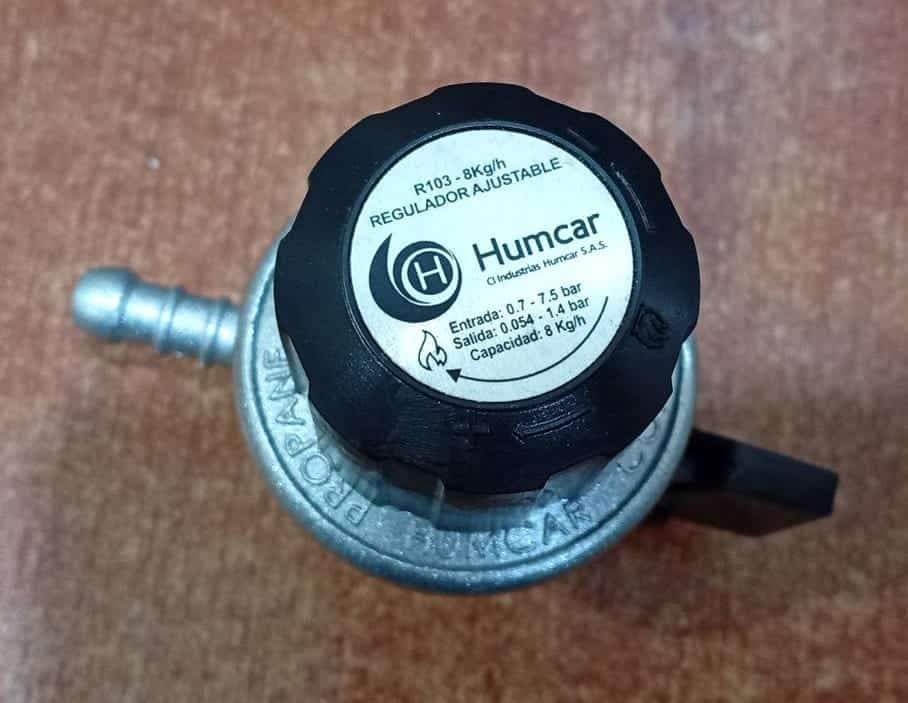 Regulador de Gas Ajustable Humcar R103 8Kg/h Alta Presión GLP Universal / Seminuevo — imagen 2