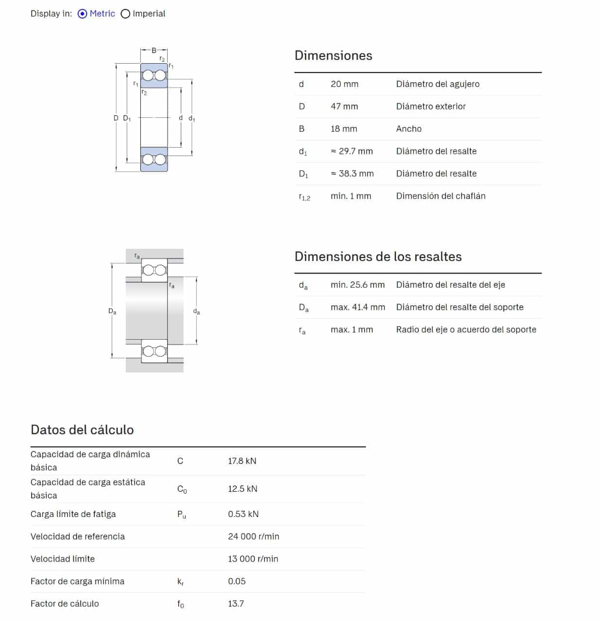 Rodamiento 4204ATN9 20x47x18mm SKF Rodamiento rígido — imagen 2