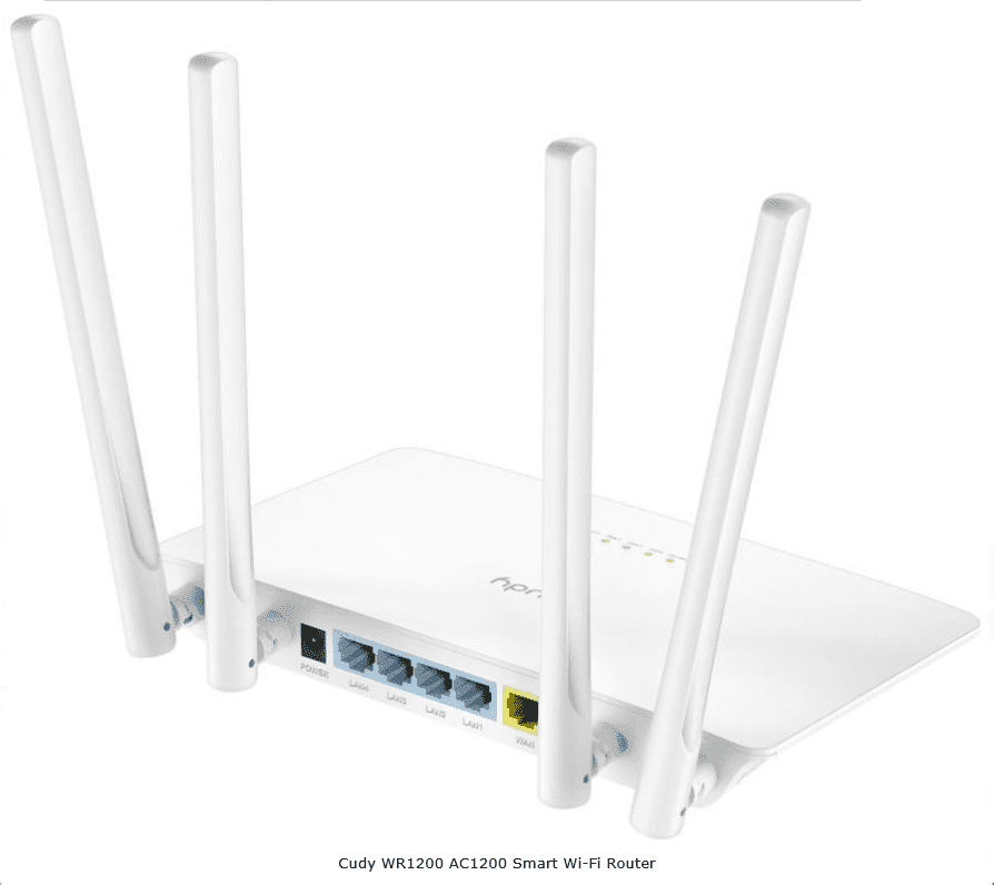 ROUTER Wi-Fi | CUDY | WR1200 | AC1200 Gigabit Dual Band | 12V 1A — imagen 3