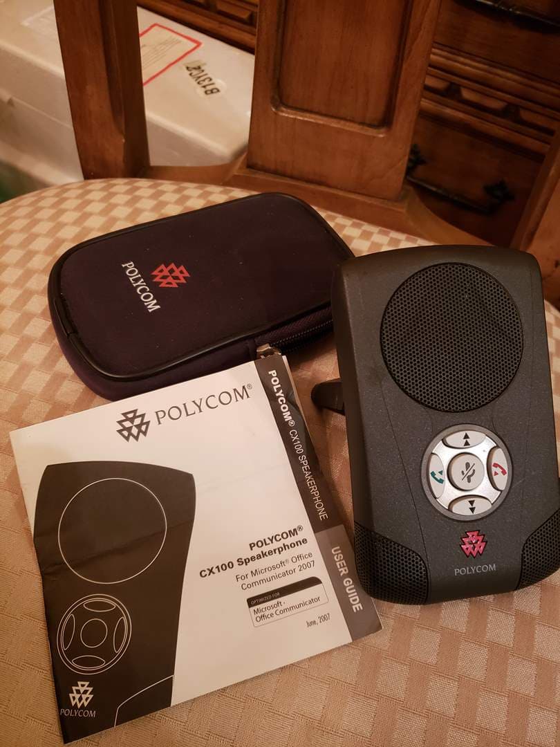 Speakerphone USB Polycom CX100 con estuche y manual (para Office Communicator, Skype y Lync) — imagen 4