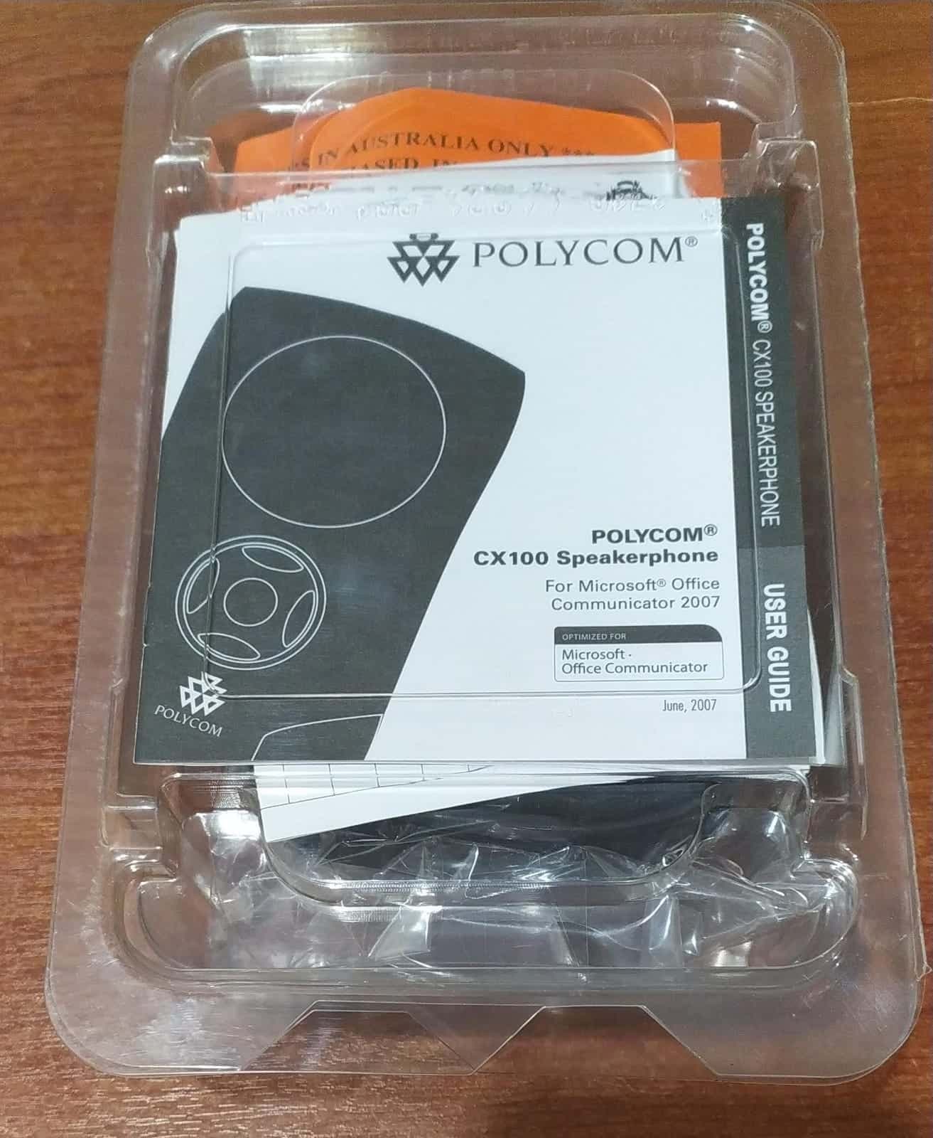 Speakerphone USB Polycom CX100 con estuche y manual (para Office Communicator, Skype y Lync) — imagen 3