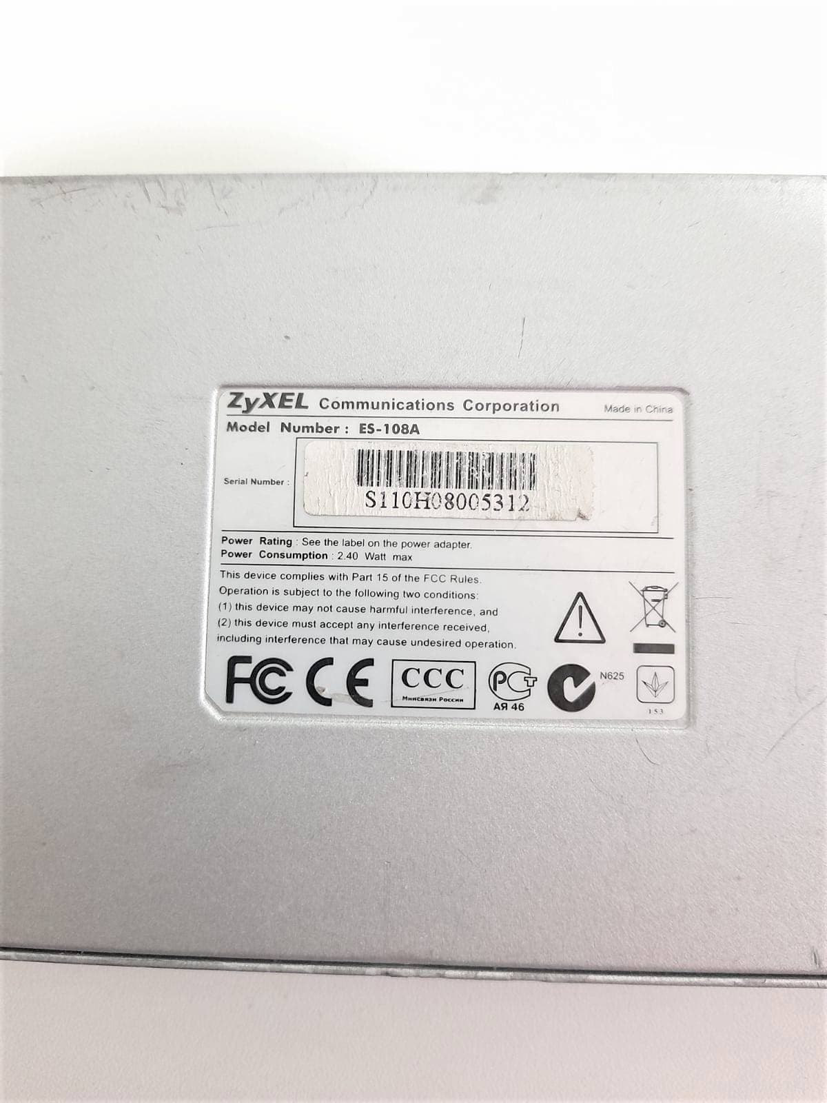 SWITCH ETHERNET ZyXEL 8 PUERTOS ES-108A — imagen 6