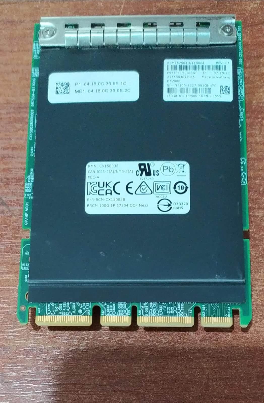 Tarjeta de Red Broadcom BCM957504-N1100GI 100GbE QSFP56 OCP 3.0 PCIe Gen4 (Seminueva) — imagen 2
