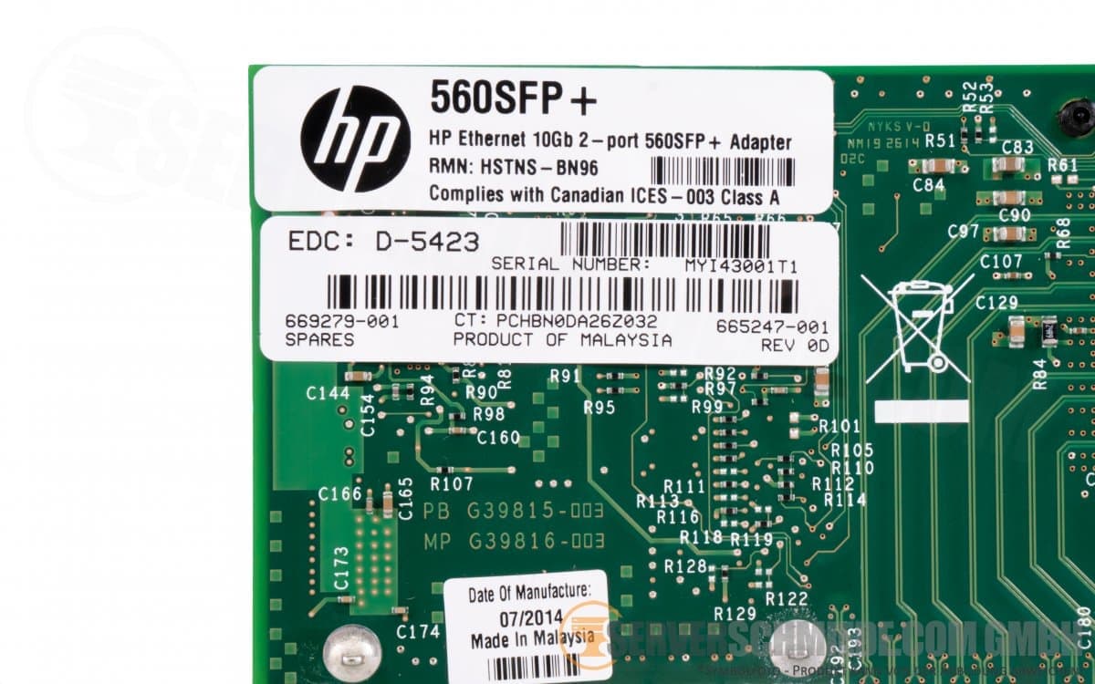 TARJETA DE RED HP 560SFP+ 10GB 2-PORT + 2 TRANSCEPTORES SFP+ SR HP 786039-001 — imagen 3