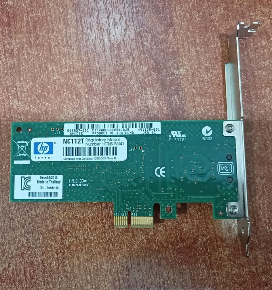Tarjeta de Red HP NC112T PCIe x1 Gigabit 1 Puerto RJ45 503827-001 HSTNS-BN41 — imagen 2