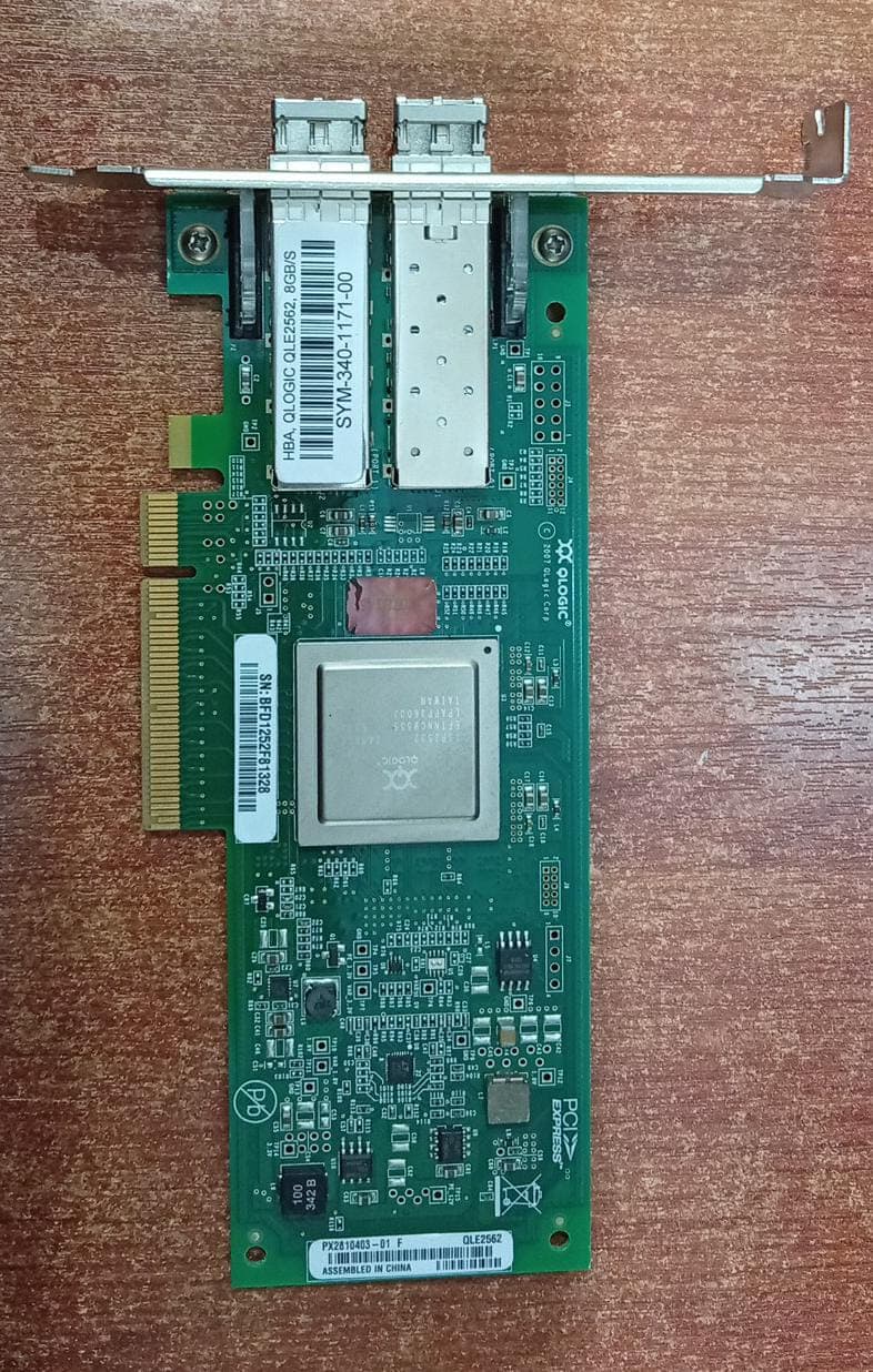 Tarjeta HBA Fibre Channel QLogic QLE2562 PX2810403-01F 8Gb Dual Port PCIe x8 — imagen 1