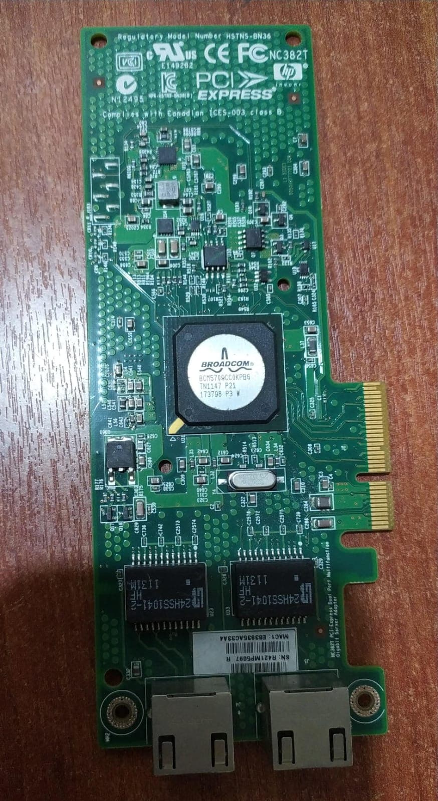 Tarjeta Red HP NC382T (458491-001) | Dual-Port Gigabit PCIe – Seminueva, Perfecto Estado — imagen 1