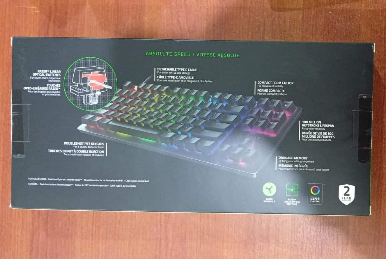 Teclado Gamer Razer Huntsman Tournament Edition TKL Switches Ópticos RGB USB-C — imagen 3