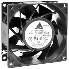 Ventilador Ultraviolento | Delta | THA1248BE | DC48V 2.50A | P/N: 32030129 | Marco de Aluminio 12cm x 12cm x 38 mm | FAN, Disipador — imagen 2
